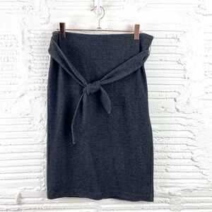 Loft Outlet NWT Gray Pencil Skirt Tie Belt Terry Knit Size Small